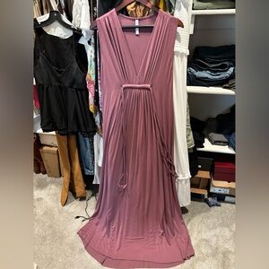 Rachel Pally Pink Plunge Maxi caftan sleeveless Gown